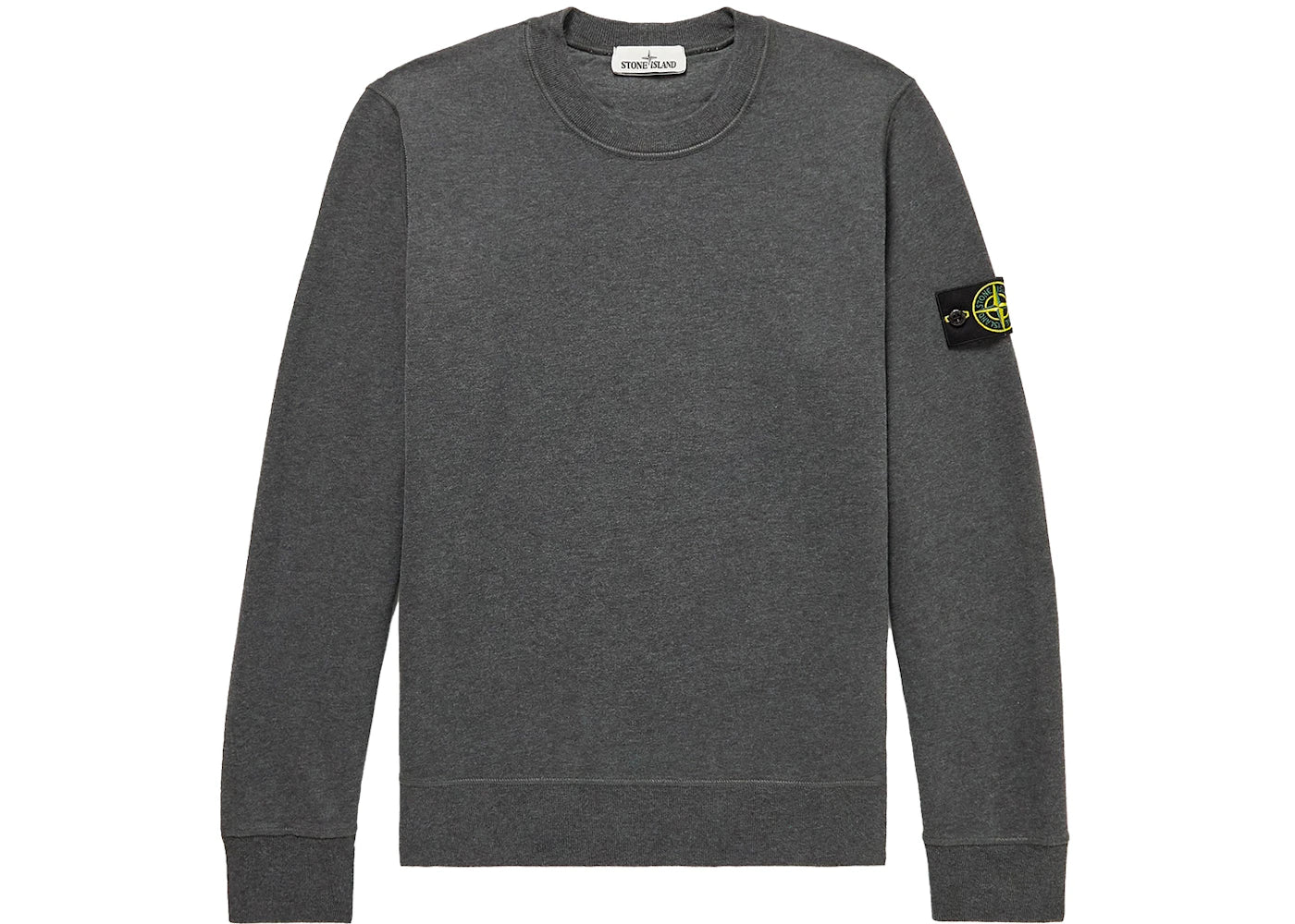 Stone Island 63020 Brushed Cotton Fleece Crewneck Dark Gray