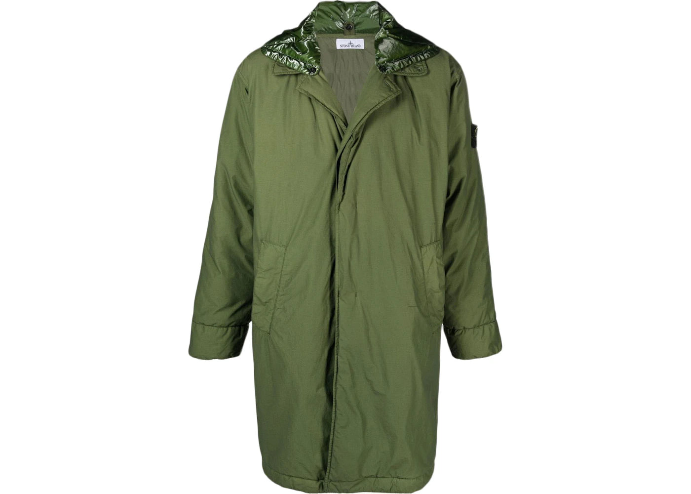 Stone Island Naslan Detachable-Collar Padded Coat Olive Green