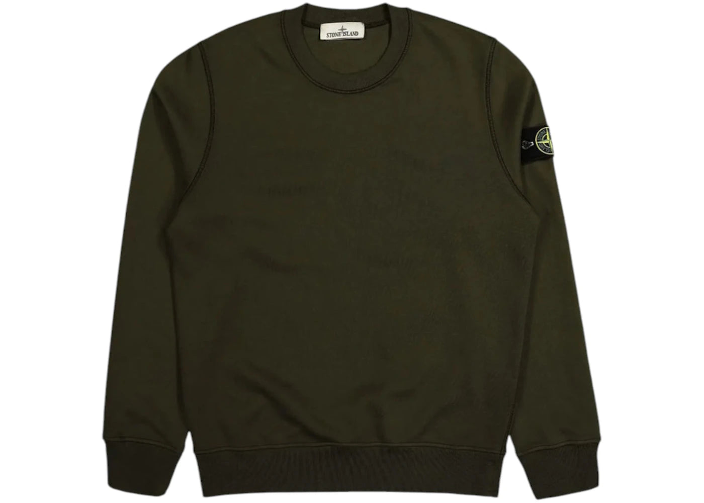 Stone Island Organic Cotton Fleece Crewneck Green