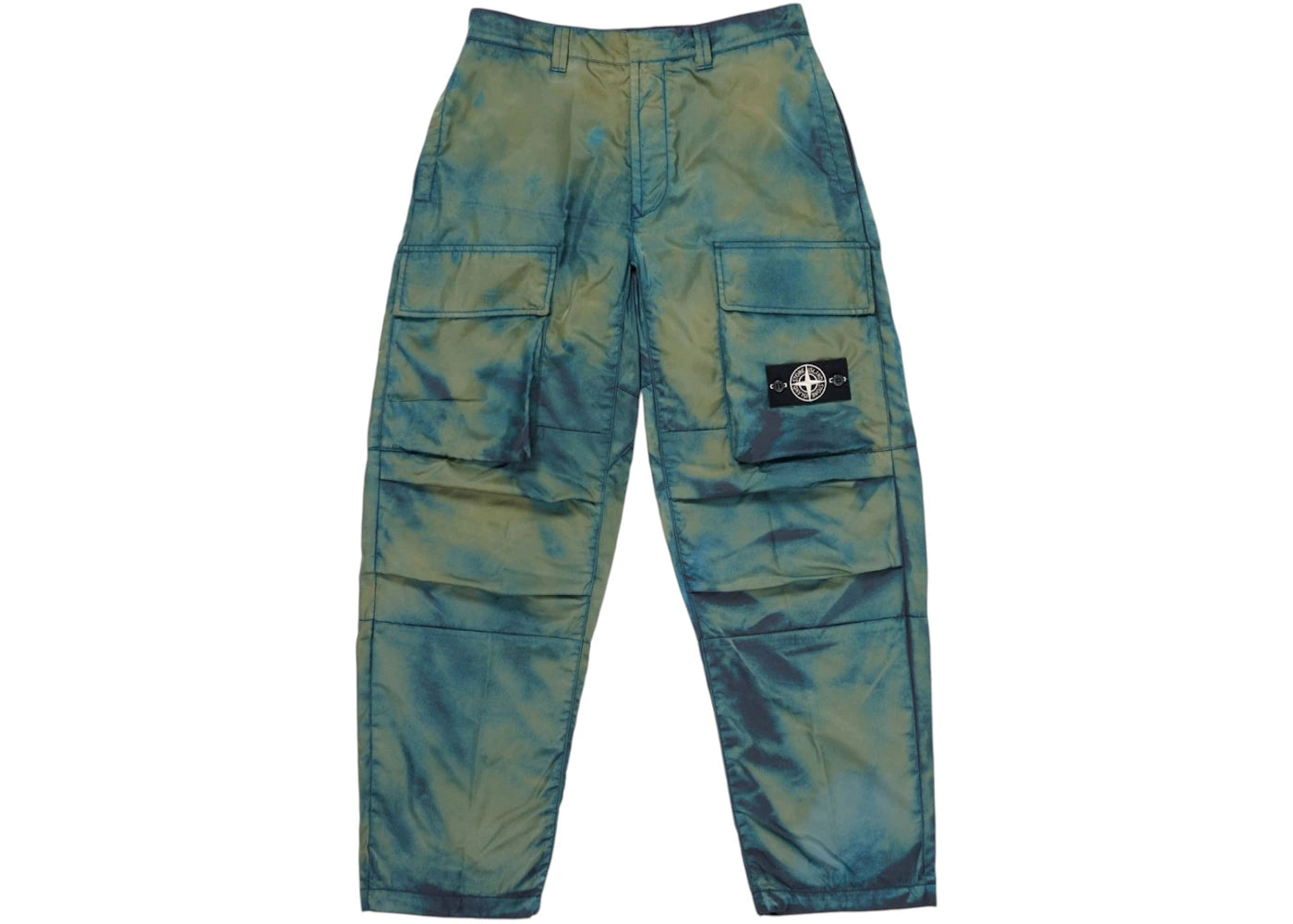 Stone Island x Porter Hand Corrosion on Nylon Twill Loose Fit Cargo Trousers Blue