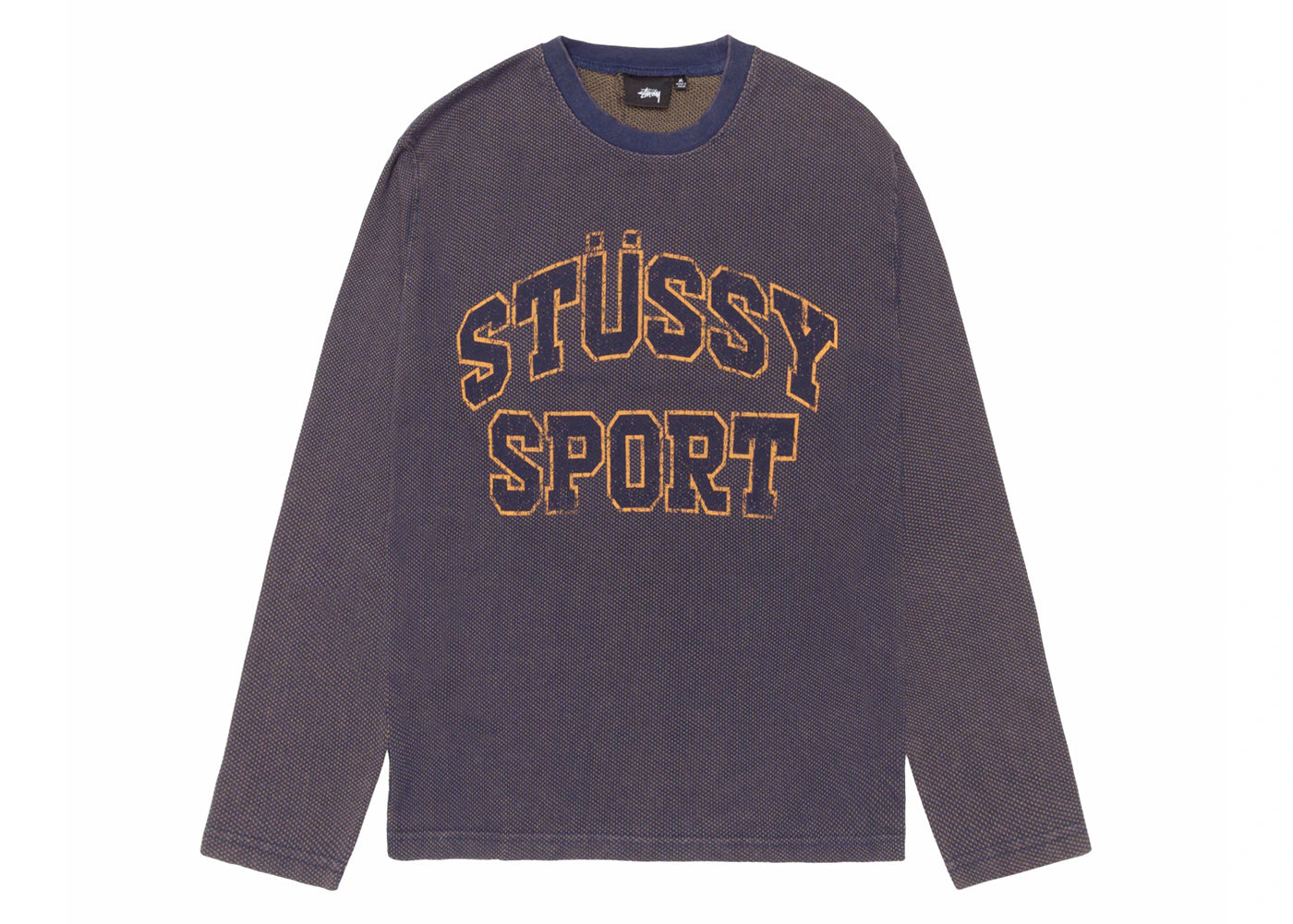Stussy 2 Tone Cotton Mesh Crew Navy