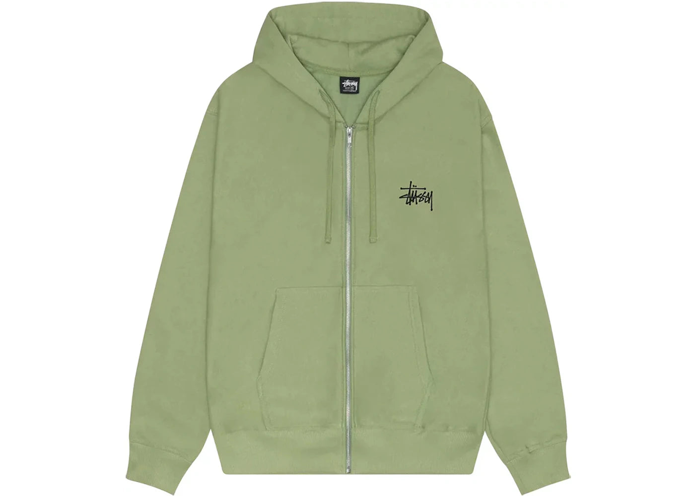 Stussy Basic Logo Zip Hoodie Moss