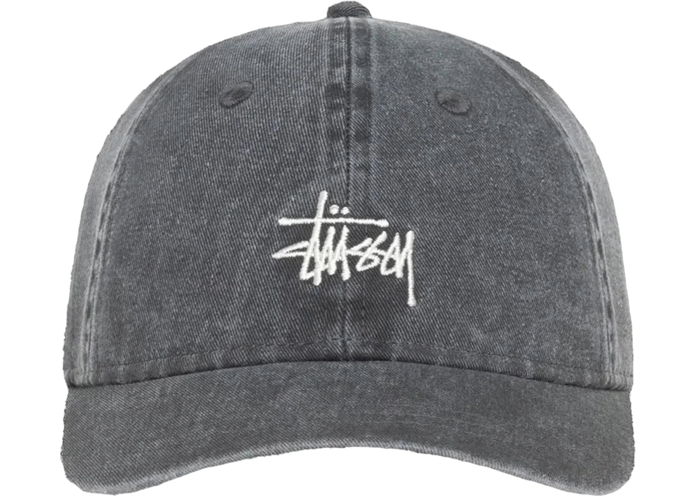 Stussy Basic Washed Stussy Cap Charcoal