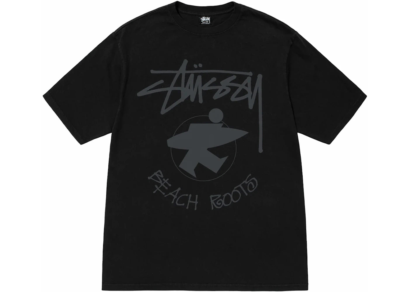 Stussy Beach Roots Pigment Dyed Tee Black