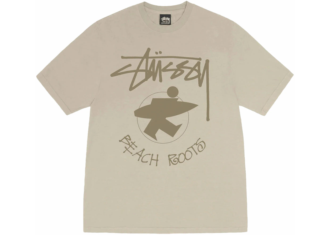 Stussy Beach Roots Pigment Dyed Tee Khaki