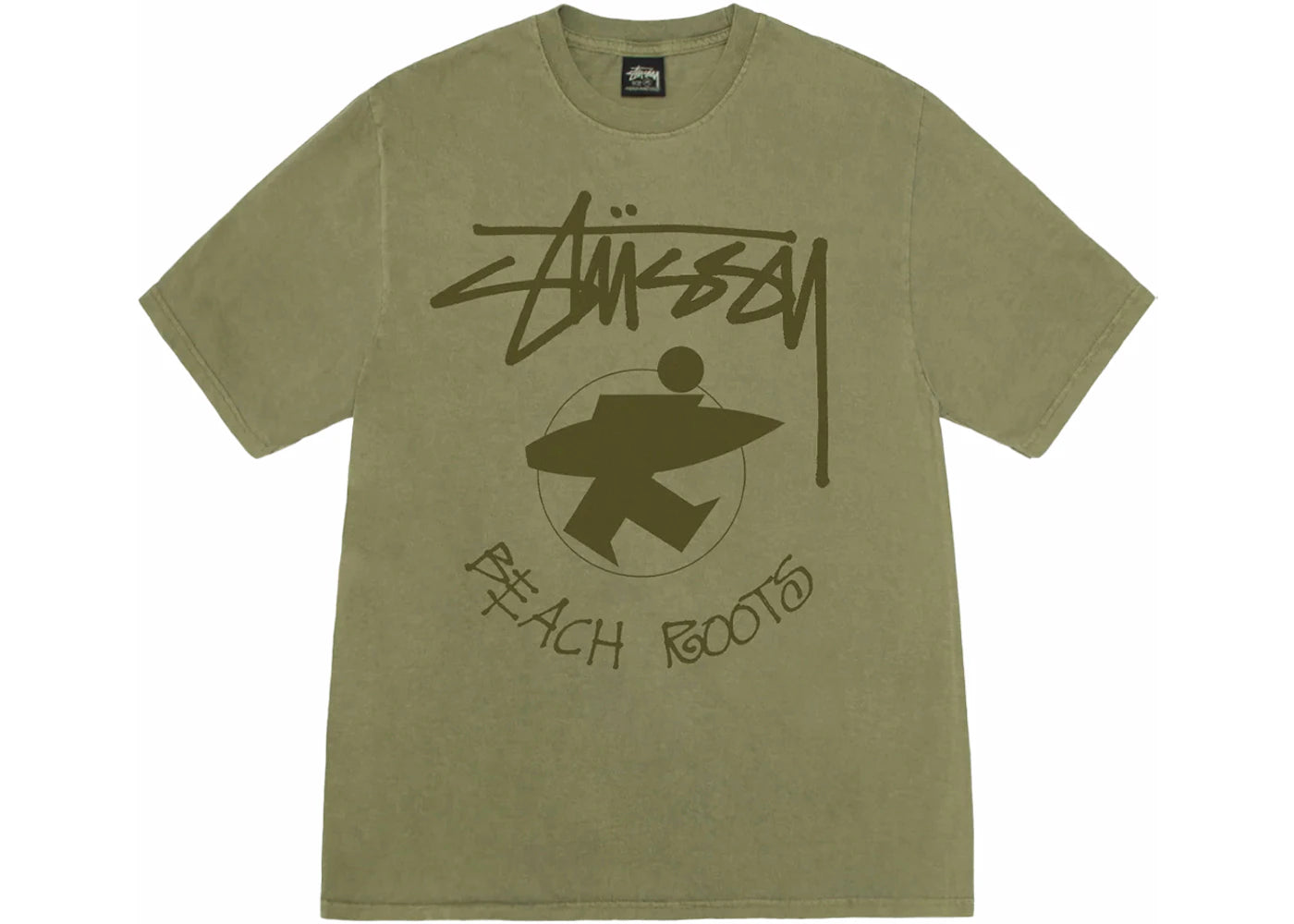 Stussy Beach Roots Pigment Dyed Tee Olive