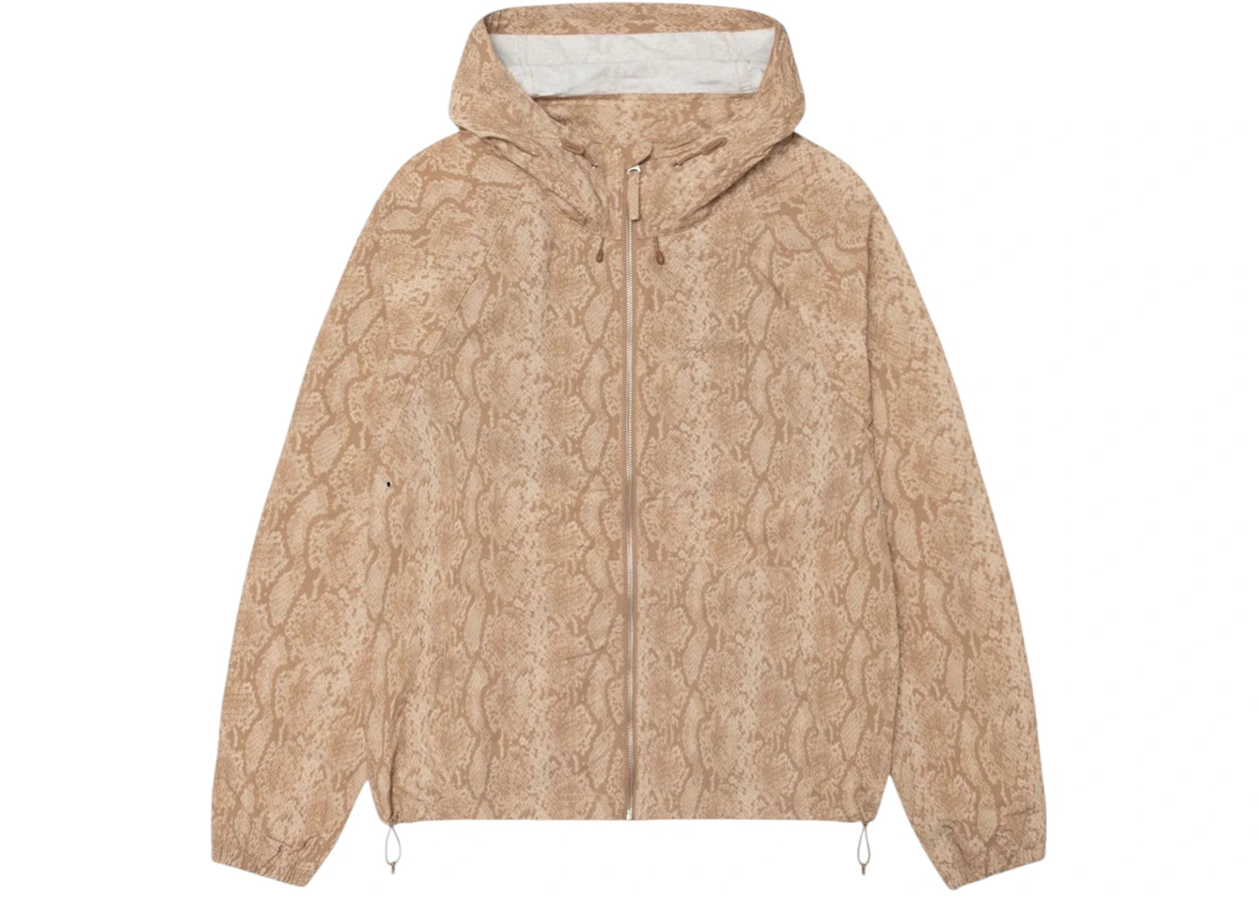 Stussy Beach Snake Print Nylon Shell Jacket Khaki