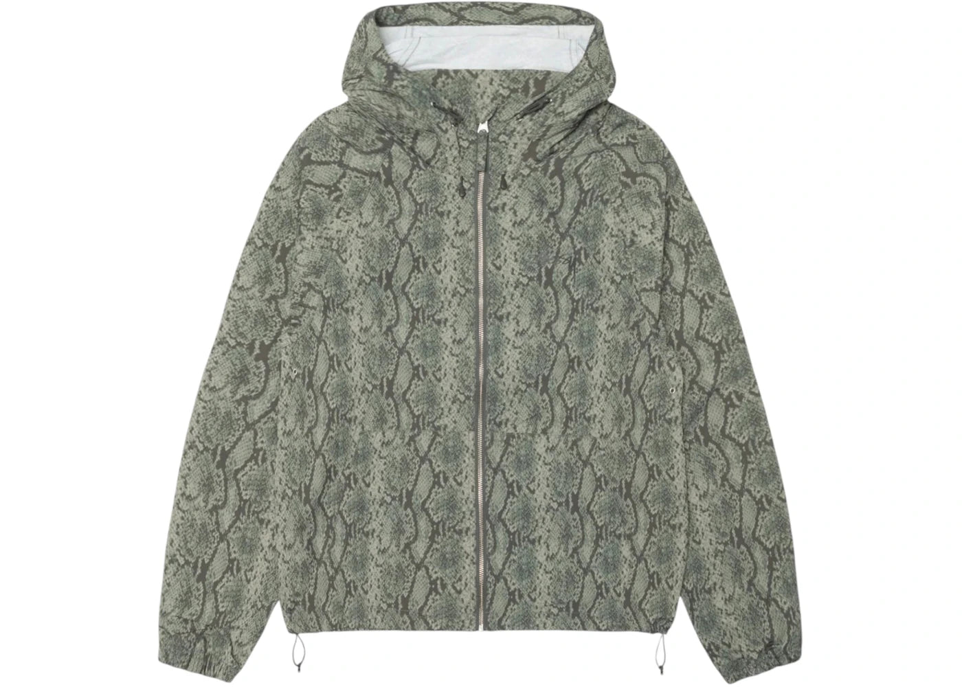 Stussy Beach Snake Print Nylon Shell Jacket Olive