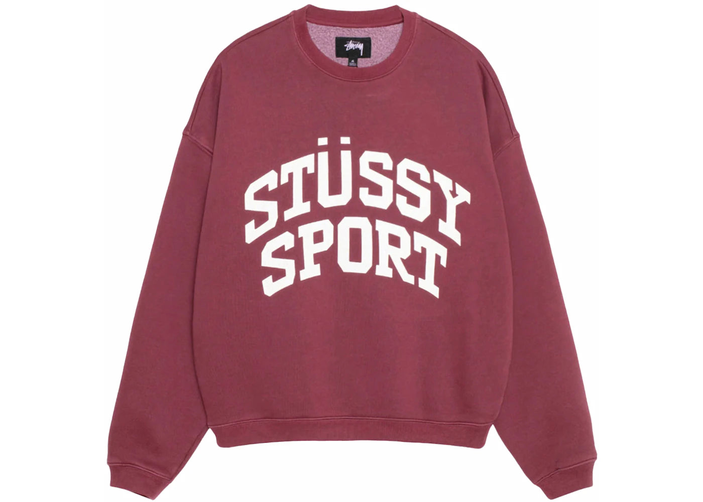 Stussy Big Crackle Sport Crew Burgundy