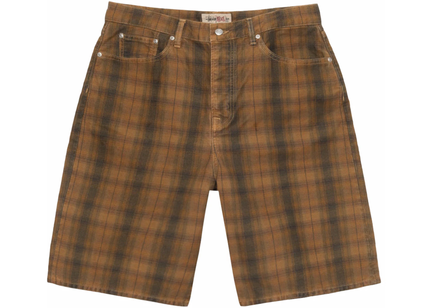 Stussy Big Ol' Canvas Plaid Short Brown