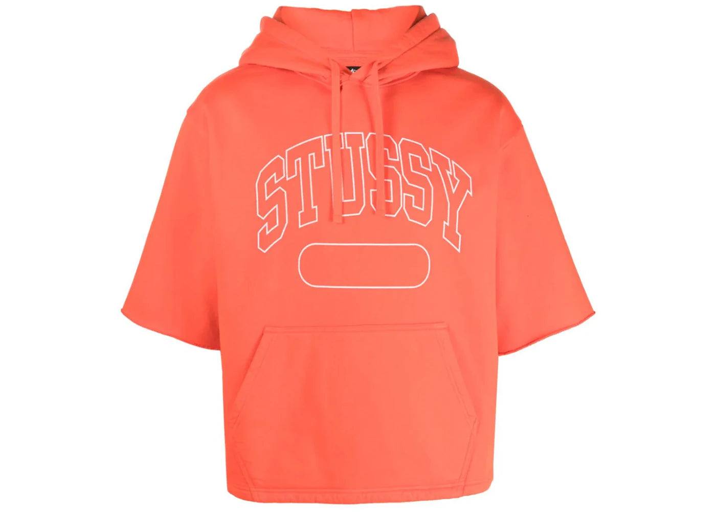Stussy Boxy Cropped S/S Hoodie Deep Orange