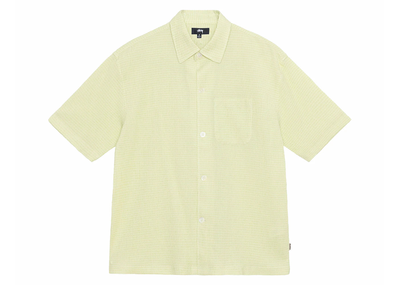Stussy Boxy Flat Crinkled Hem Shirt Lime