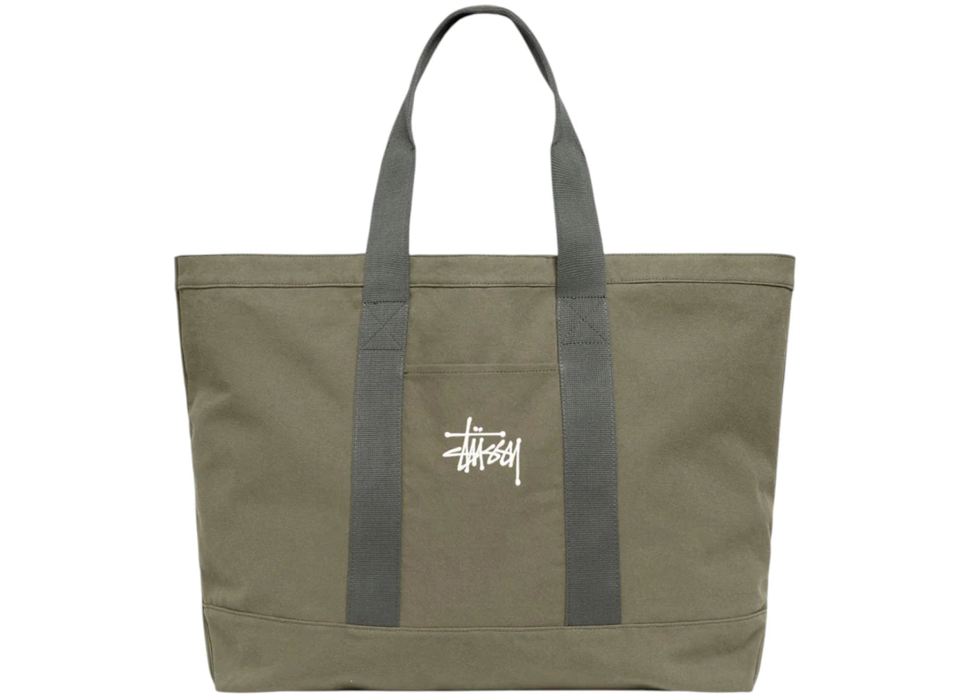 Stussy Canvas Extra Large Tote Bag Green