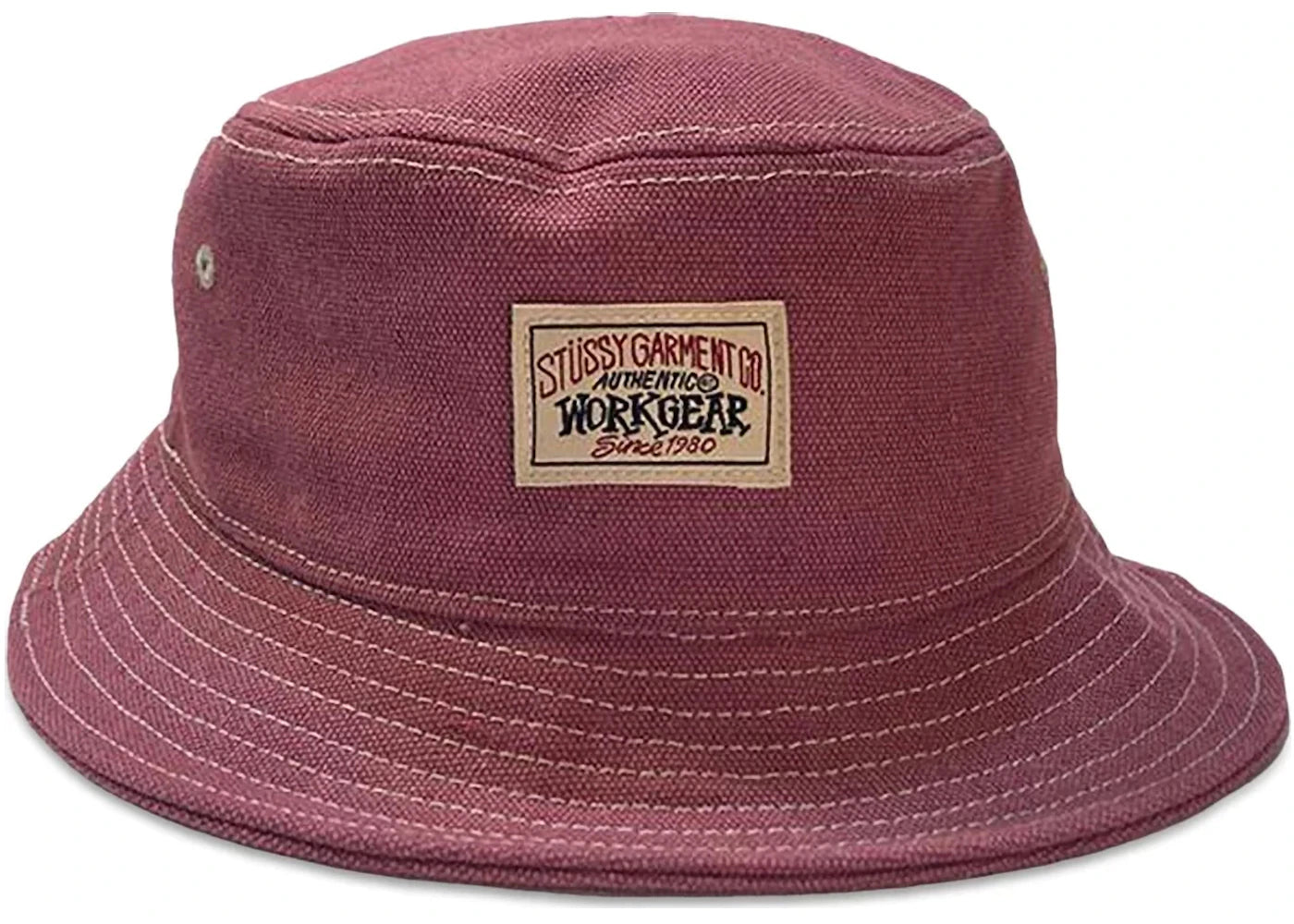 Stussy Canvas Workgear Bucket Hat Berry
