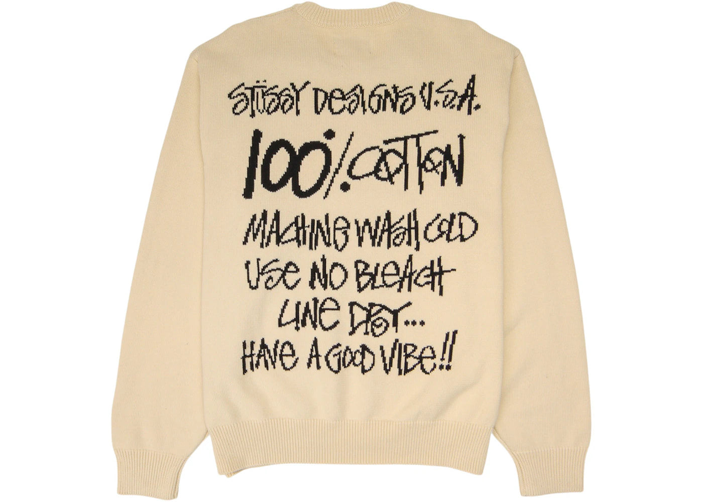Stussy Care Label Sweater Natural