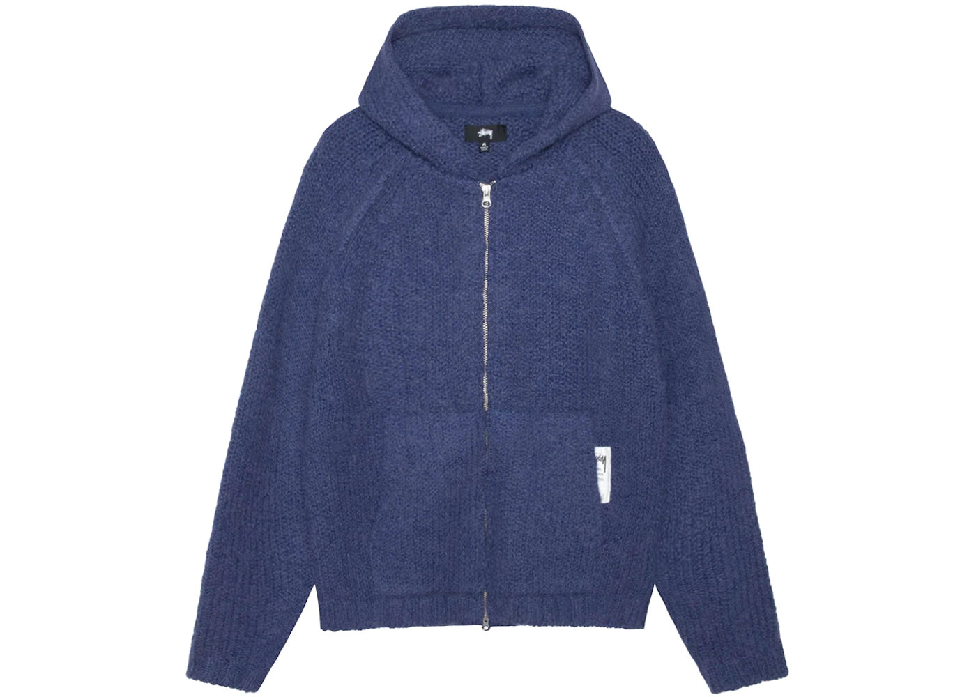 Stussy Chunky Knit Zip Hoodie Blue