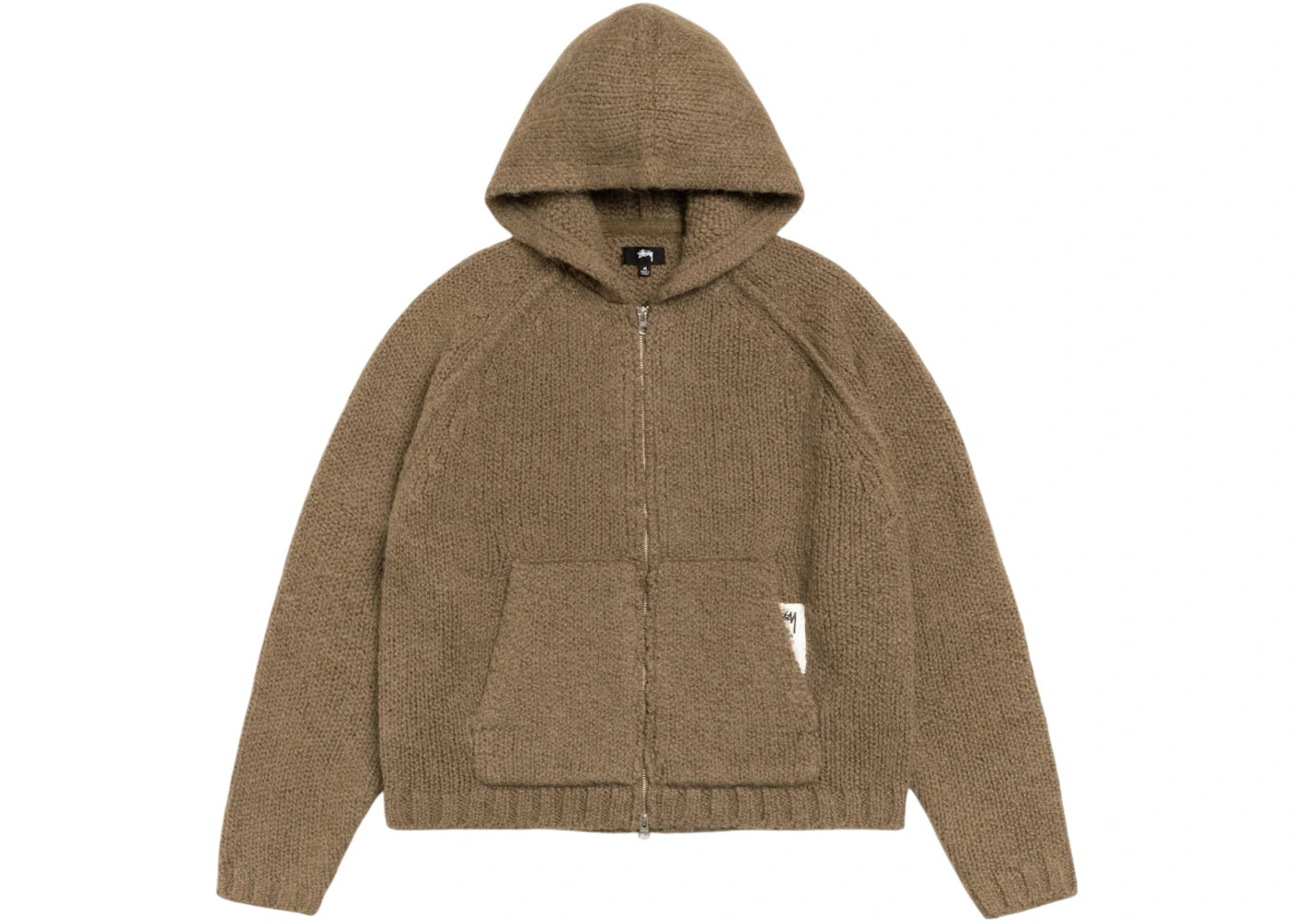 Stussy Chunky Knit Zip Hoodie (FW25) Fossil