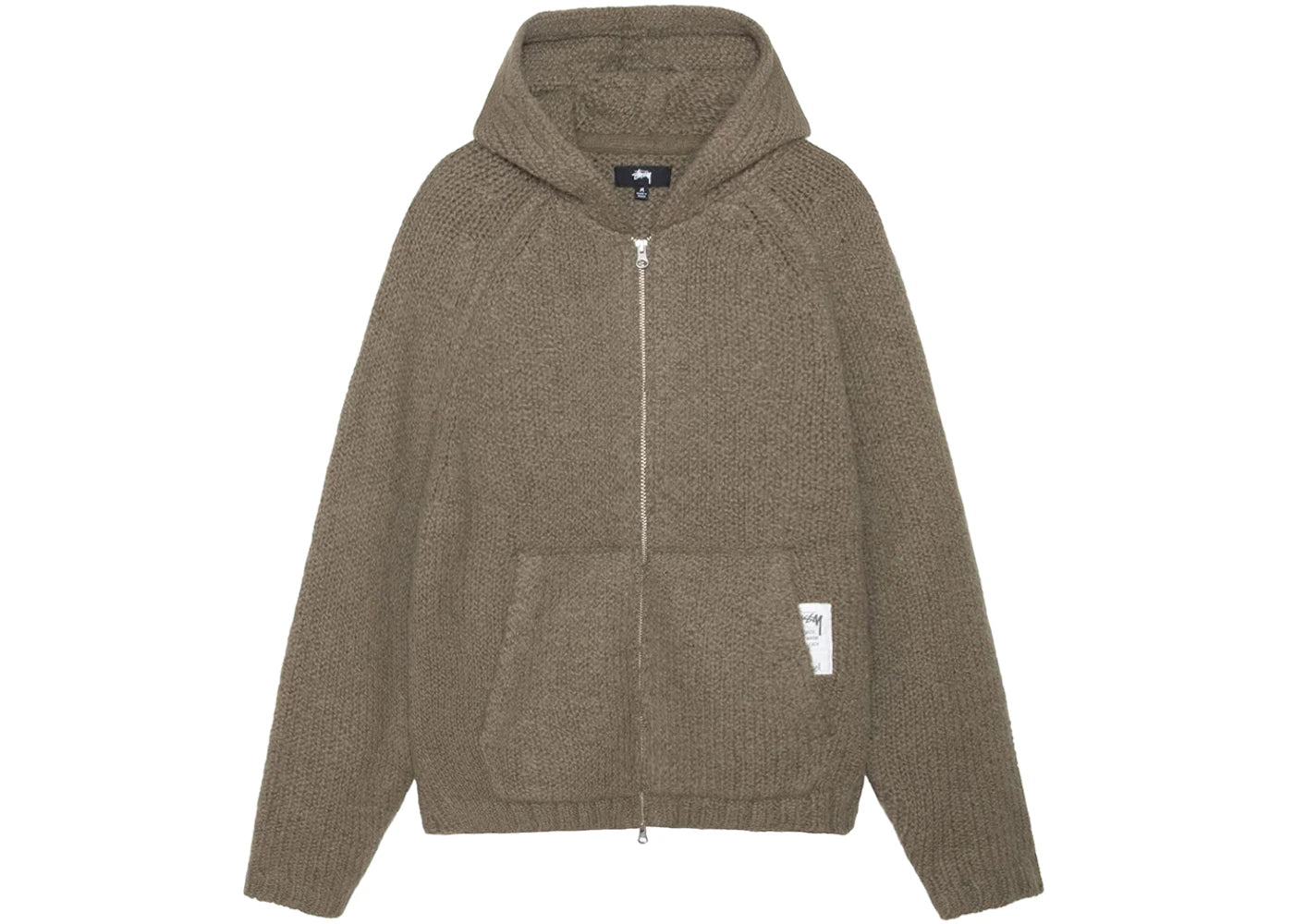 Stussy Chunky Knit Zip Hoodie Fossil