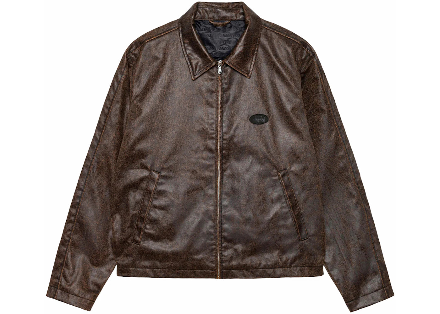 Stussy Coated Cotton Club Jacket Dark Brown