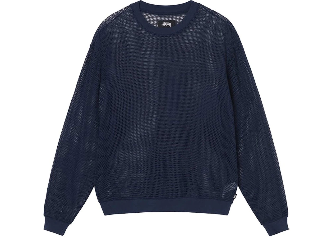 Stussy Cotton Mesh L/S Crew Navy
