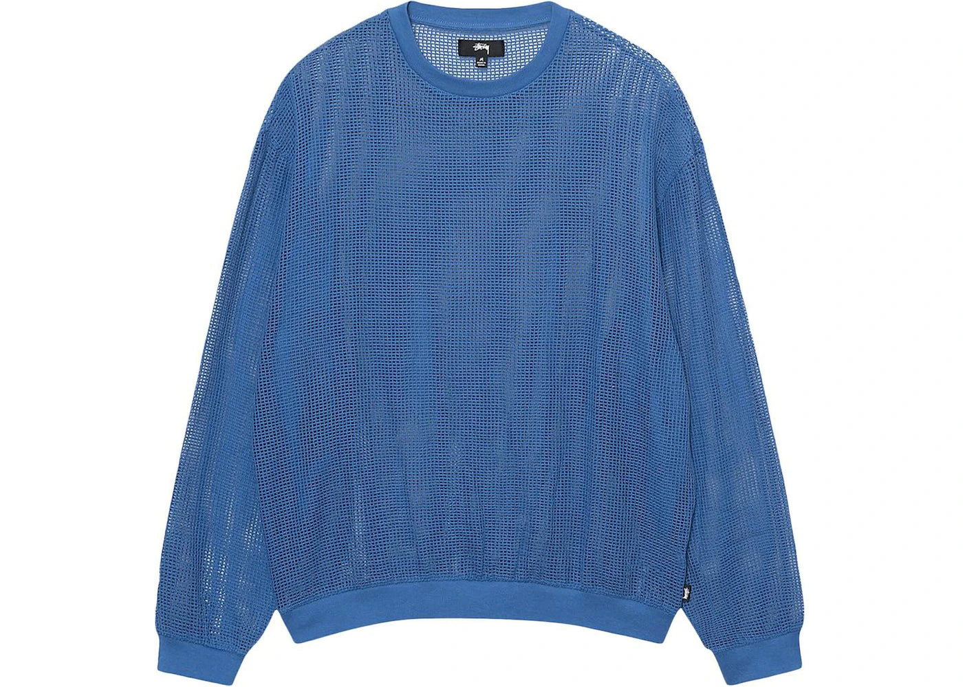 Stussy Cotton Mesh L/S Crew Ocean Blue