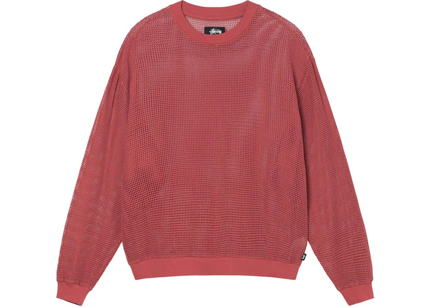 Stussy Cotton Mesh Long-Sleeve Crew Top Brick