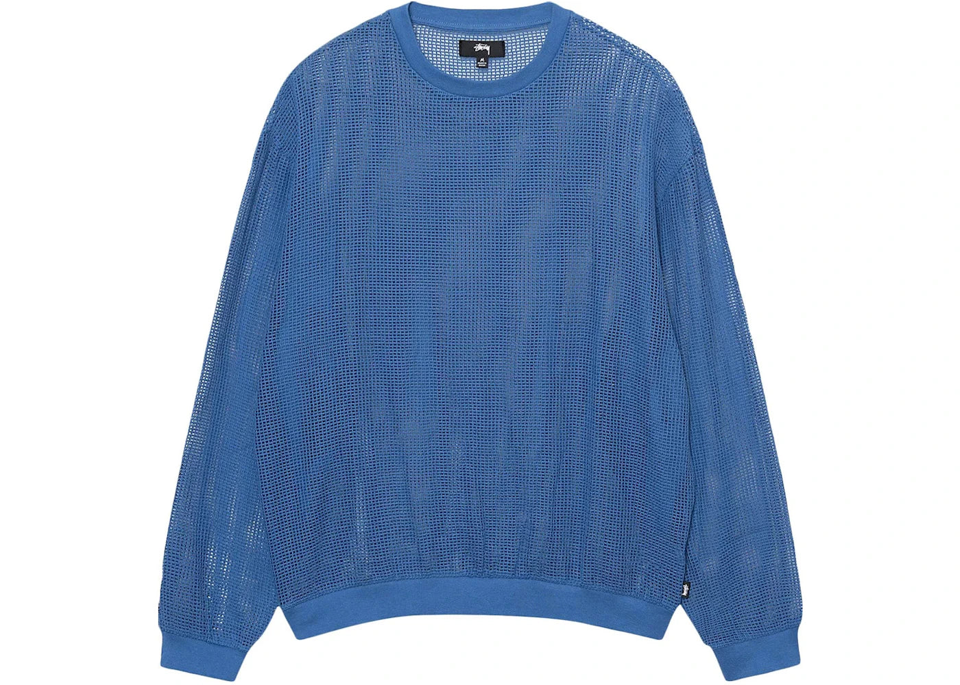 Stussy Cotton Mesh Long-Sleeve Crew Top Ocean Blue