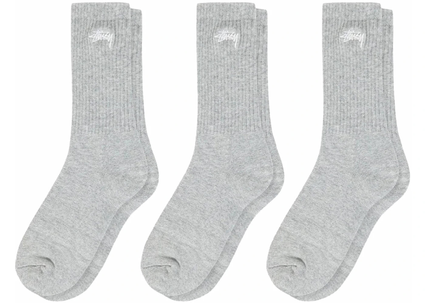 Stussy Crew Socks (3 Pack) Grey Heather