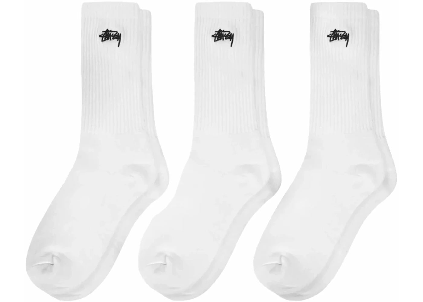 Stussy Crew Socks (3 Pack) White