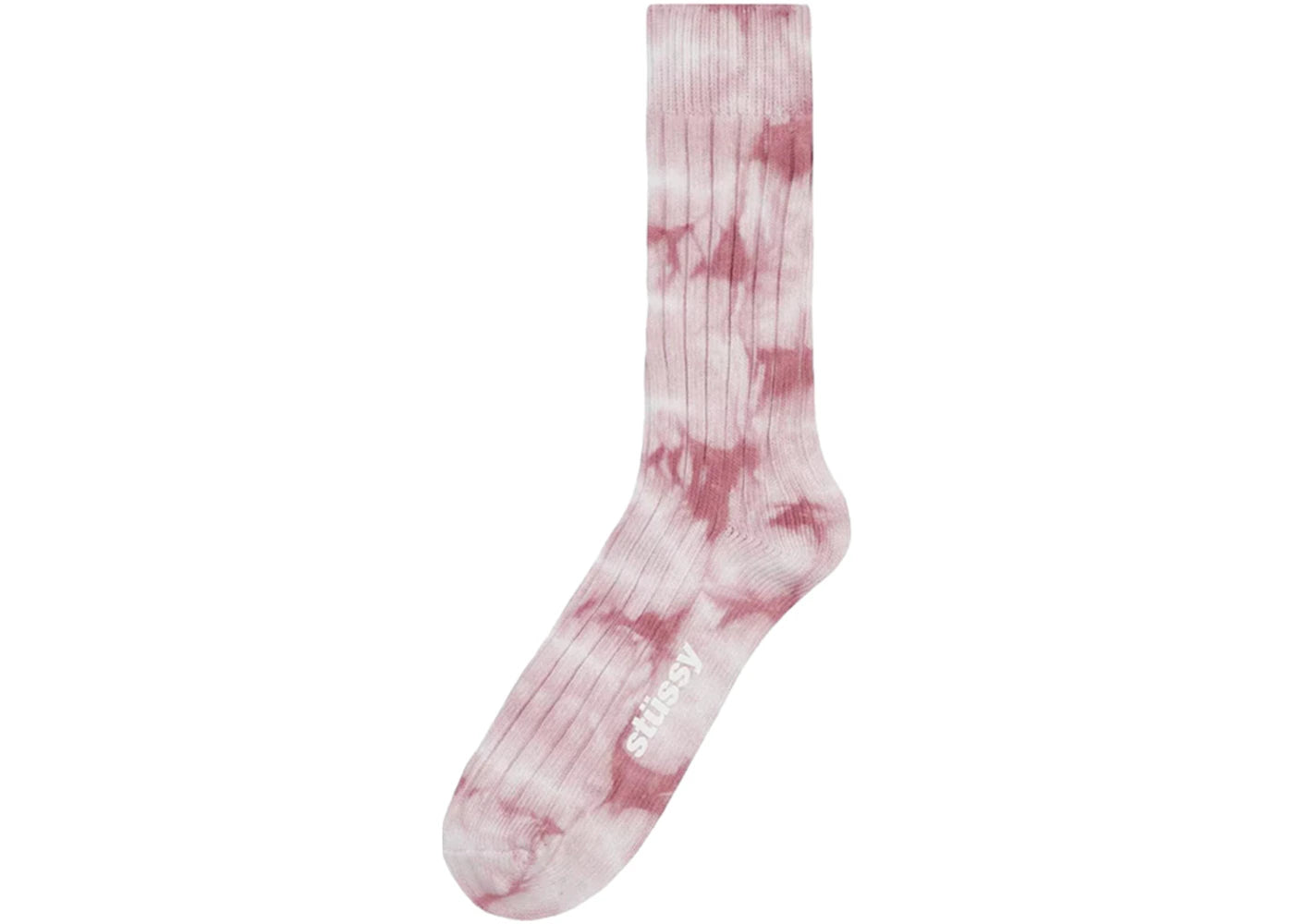 Stussy Dyed Ribbed Crew Socks Berry