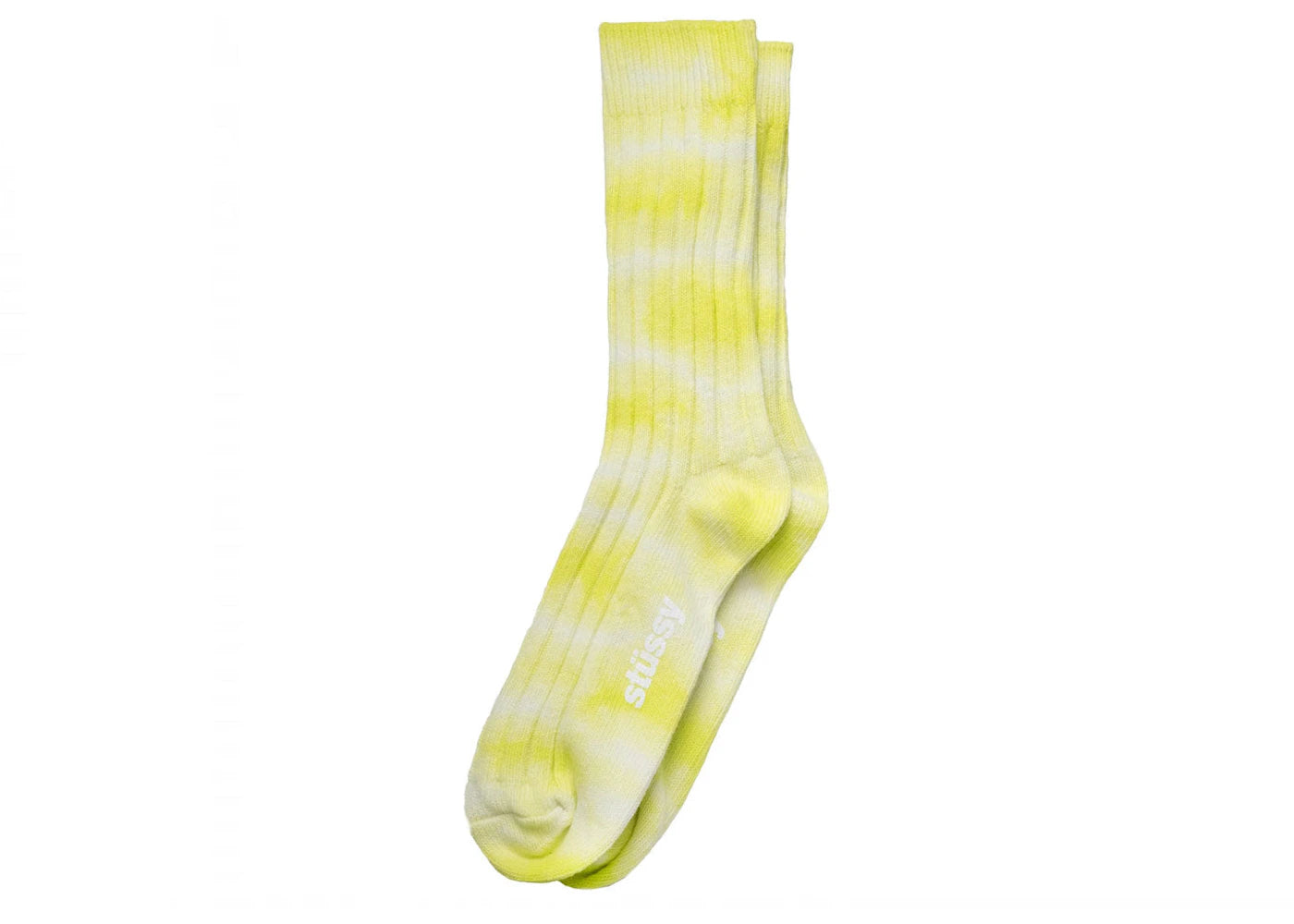 Stussy Dyed Ribbed Crew Socks Lime