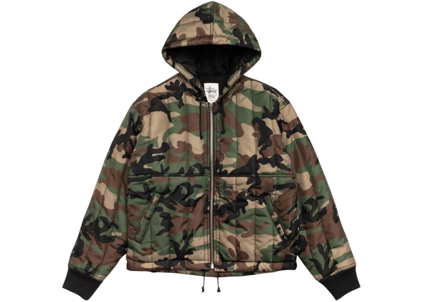 Stussy Quilted Nylon Work Jacket Woodland Camo