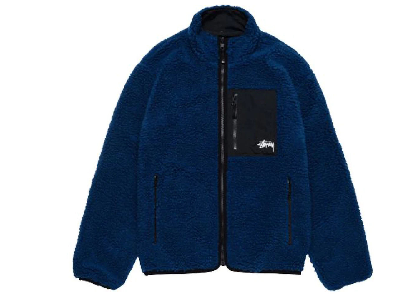 Stussy Sherpa Reversible Jacket Weathered Blue