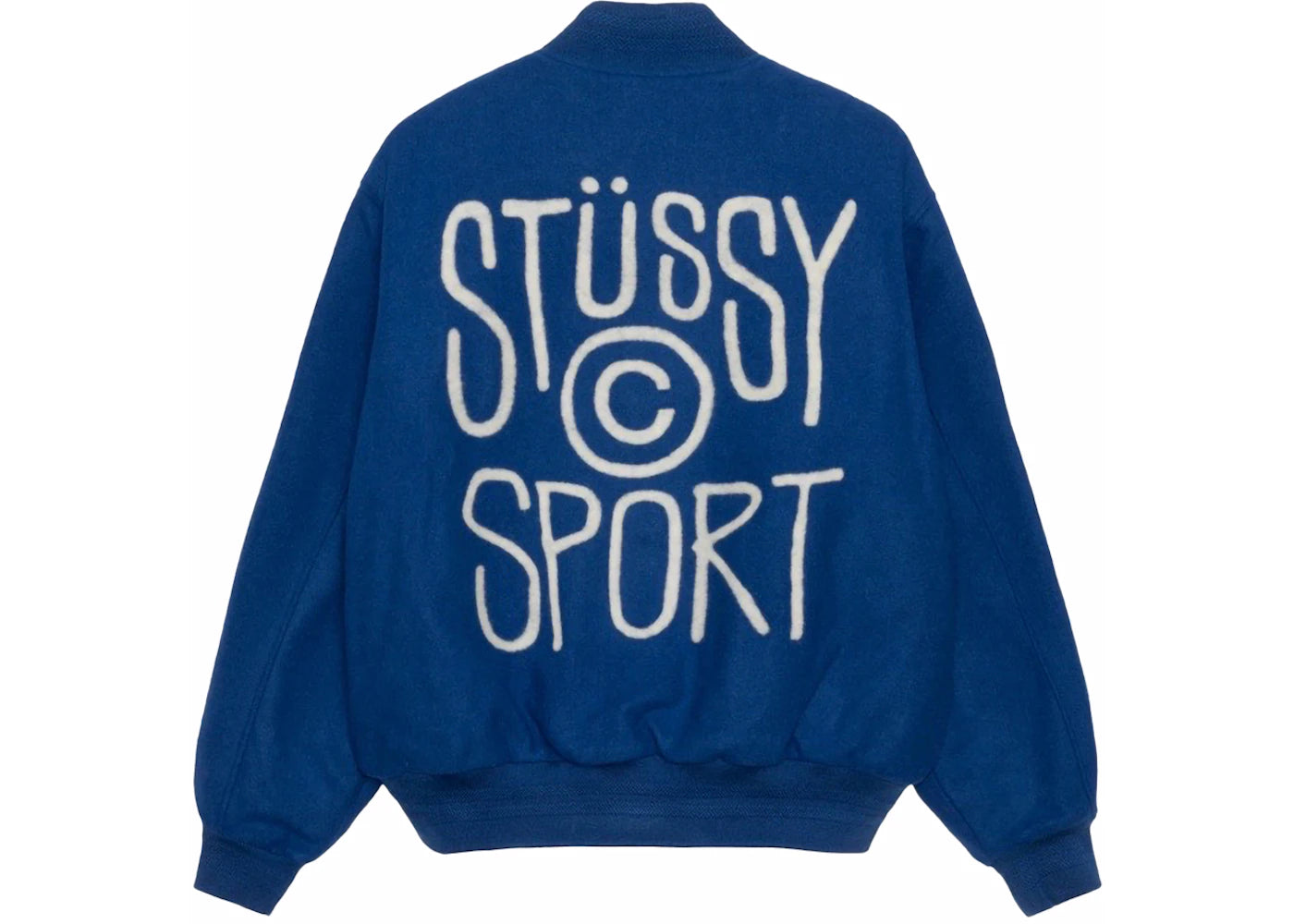 Stussy Sport Melton Varsity Jacket Royal