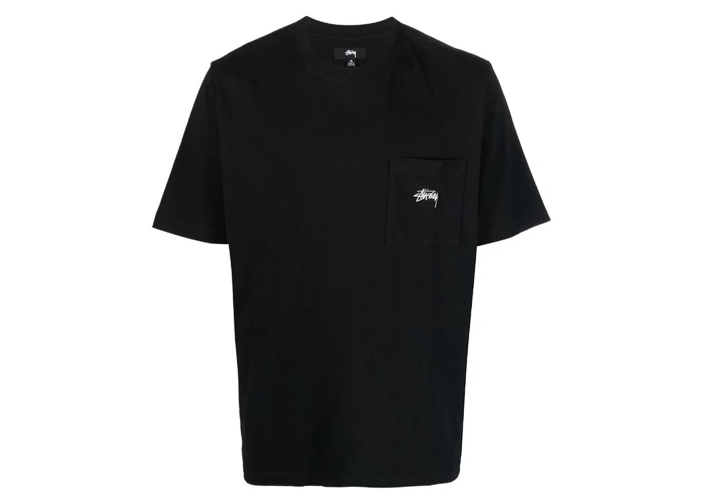 Stussy Stock Logo Pocket Crew Tee Black