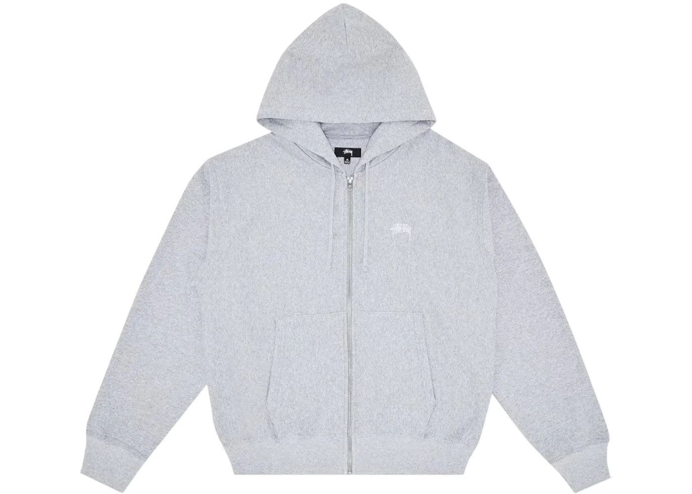 Stussy Stock Logo Zip Hoodie Grey Heather