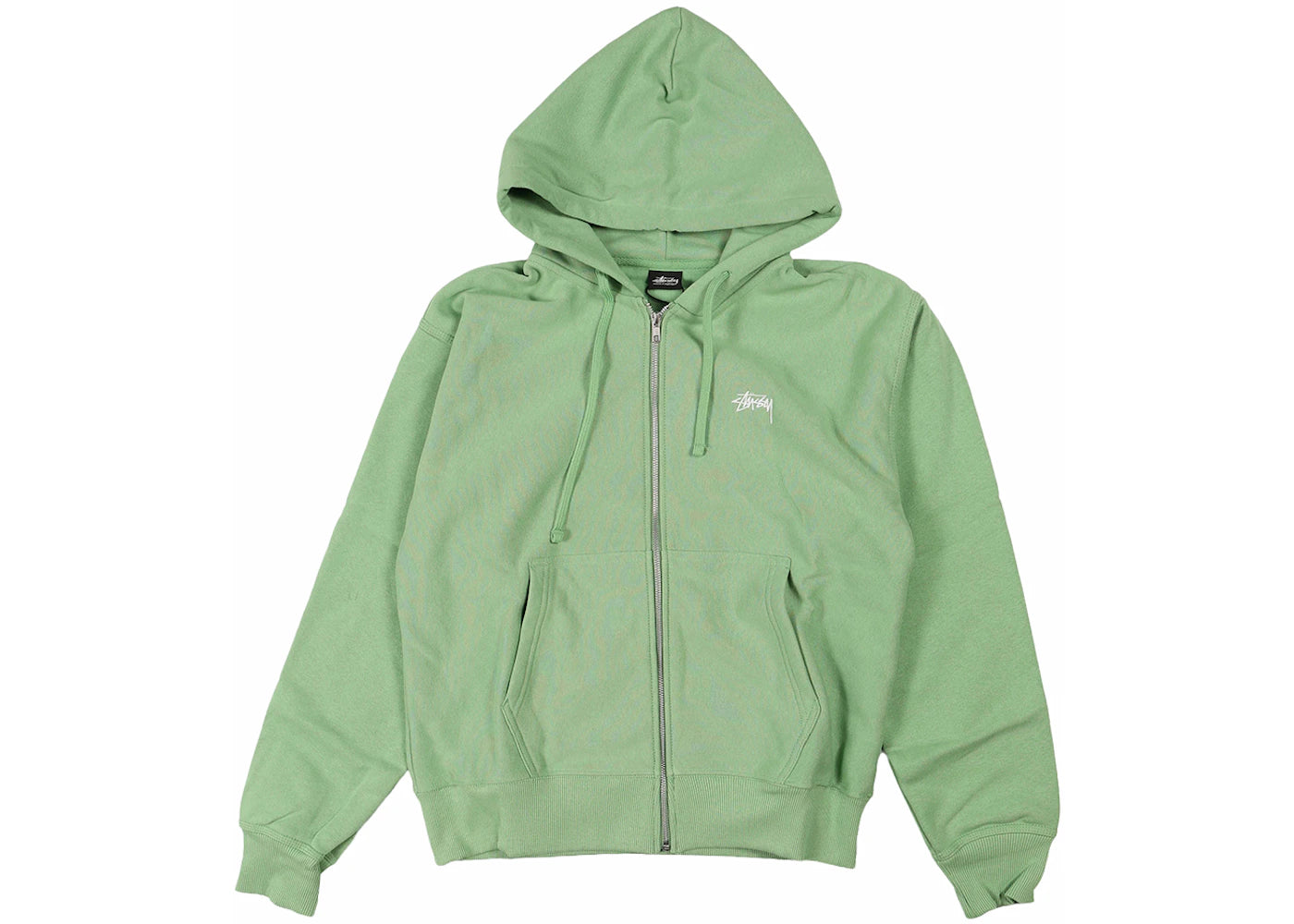 Stussy Stock Logo Zip Hoodie Zephyr Green