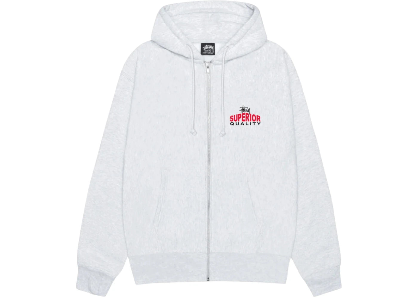 Stussy Superior Quality Zip Hoodie (SS25) Ash Heather