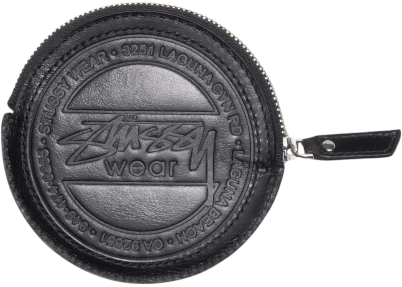 Stussy Surf Dot Leather Pouch Black