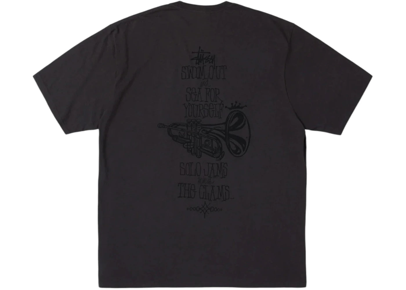 Stussy Swim Out Pigment Dyed Tee Faded Black