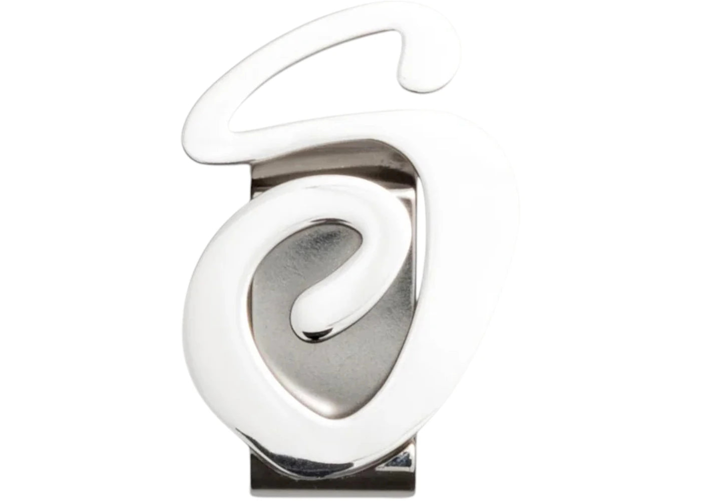 Stussy Swirly S Money Clip Silver