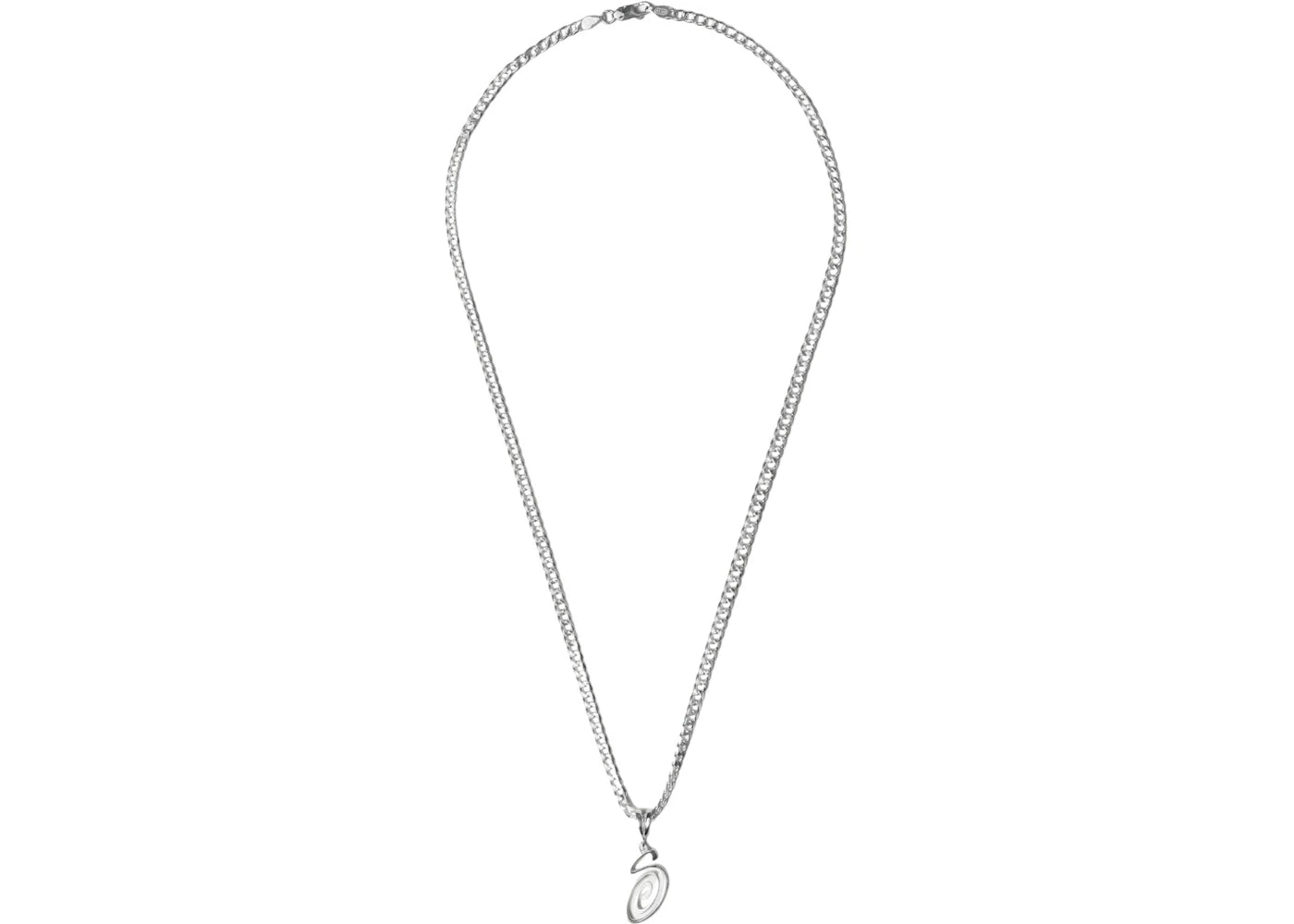 Stussy Swirly S Sterling Silver Chain Silver