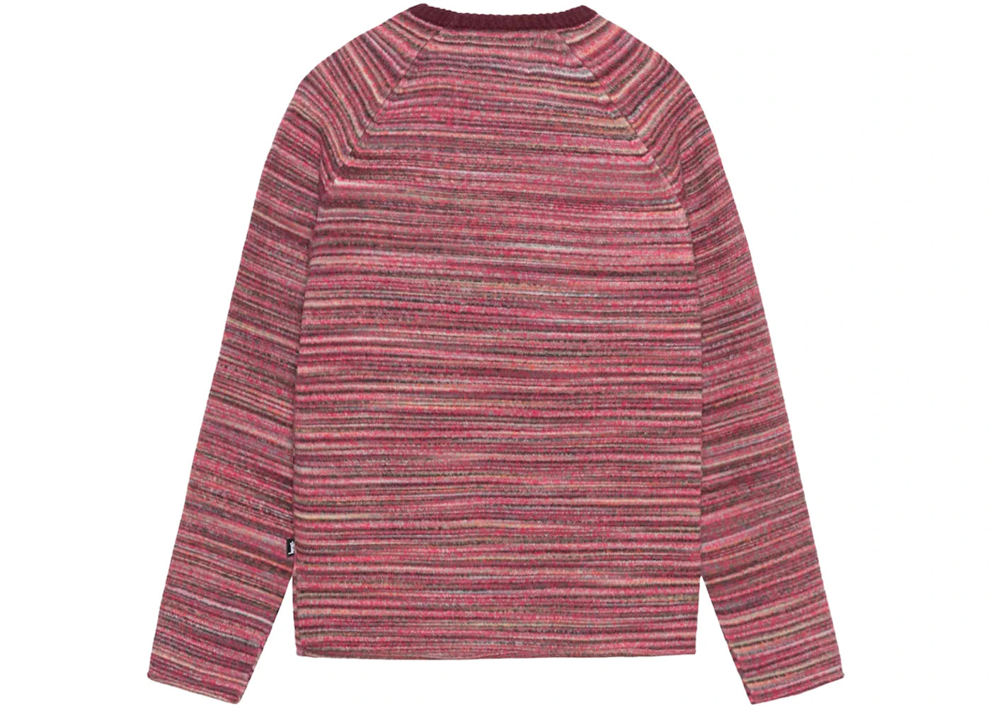 Stussy Textured Knit Contrast Collar Crew Red Multi