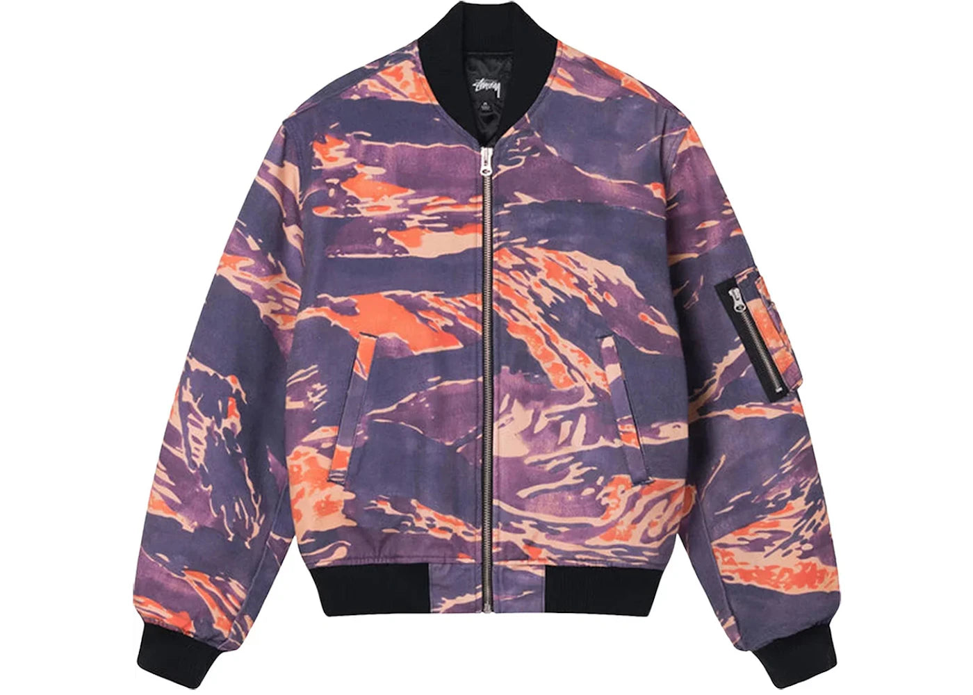 Stussy Tigris Canvas Bomber Jacket Purple