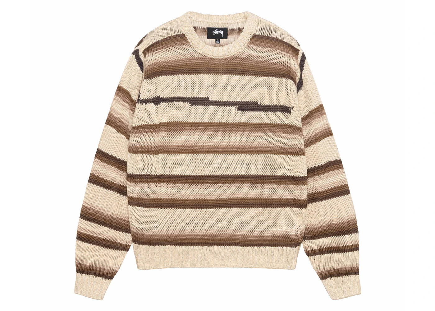 Stussy Tonal Stripe Linen Sweater Natural