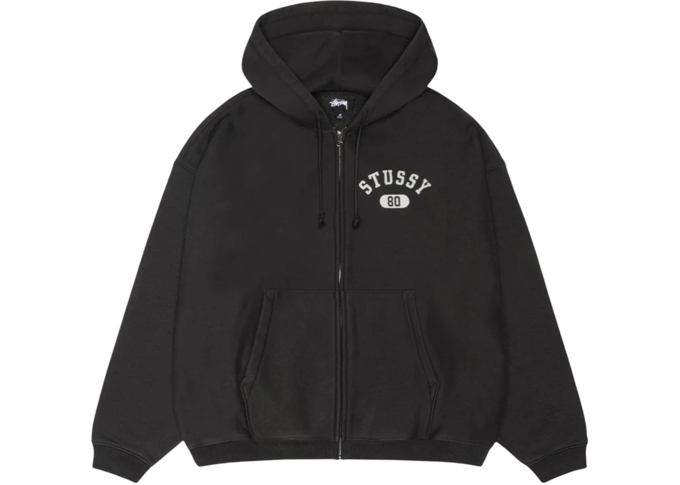 Stussy Varsity Zip Hoodie Washed Black
