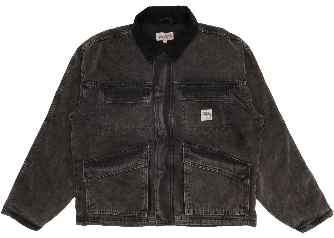 Stussy Washed Canvas Shop Jacket Black