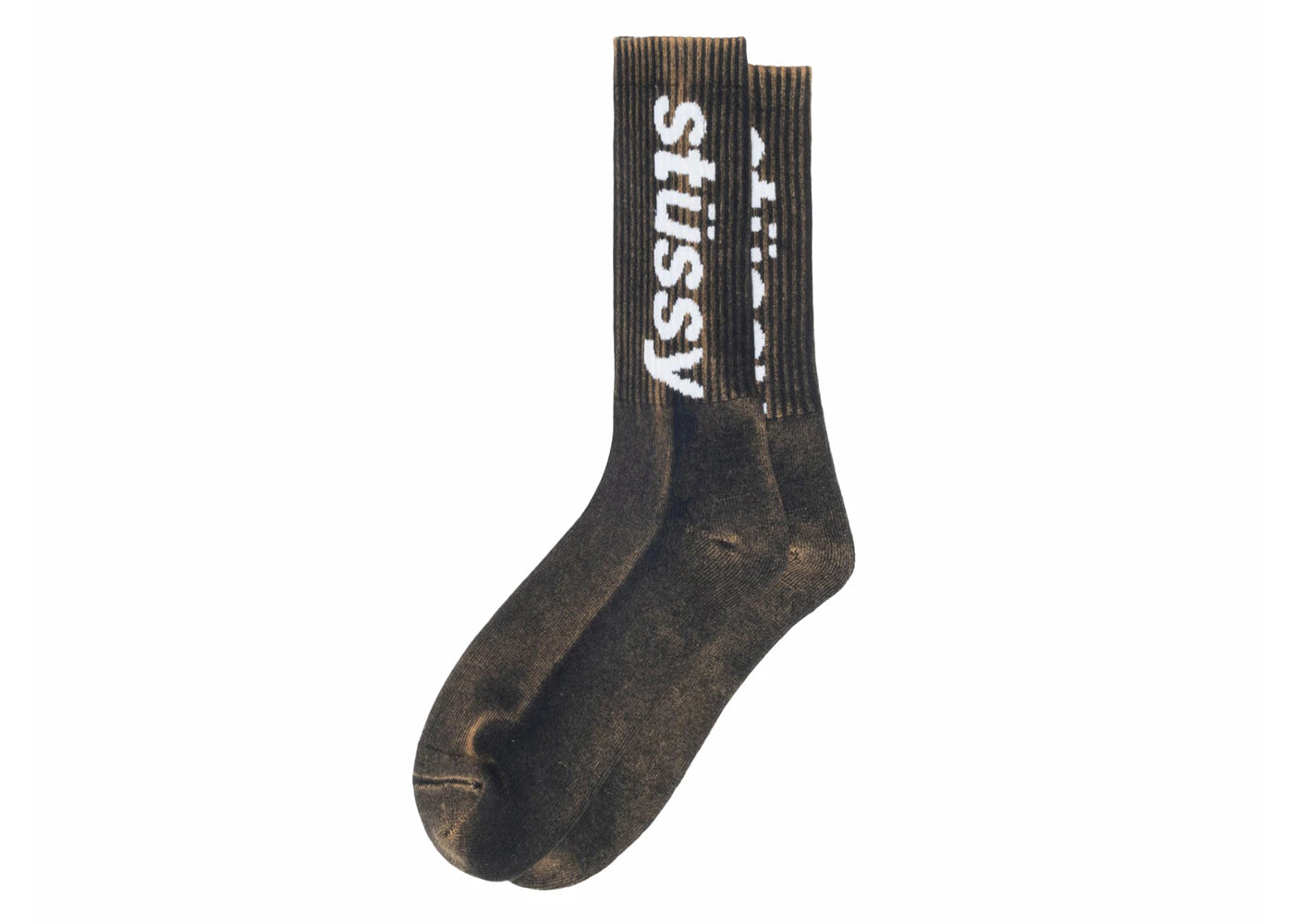 Stussy Washed Helvetica Crew Sock Black