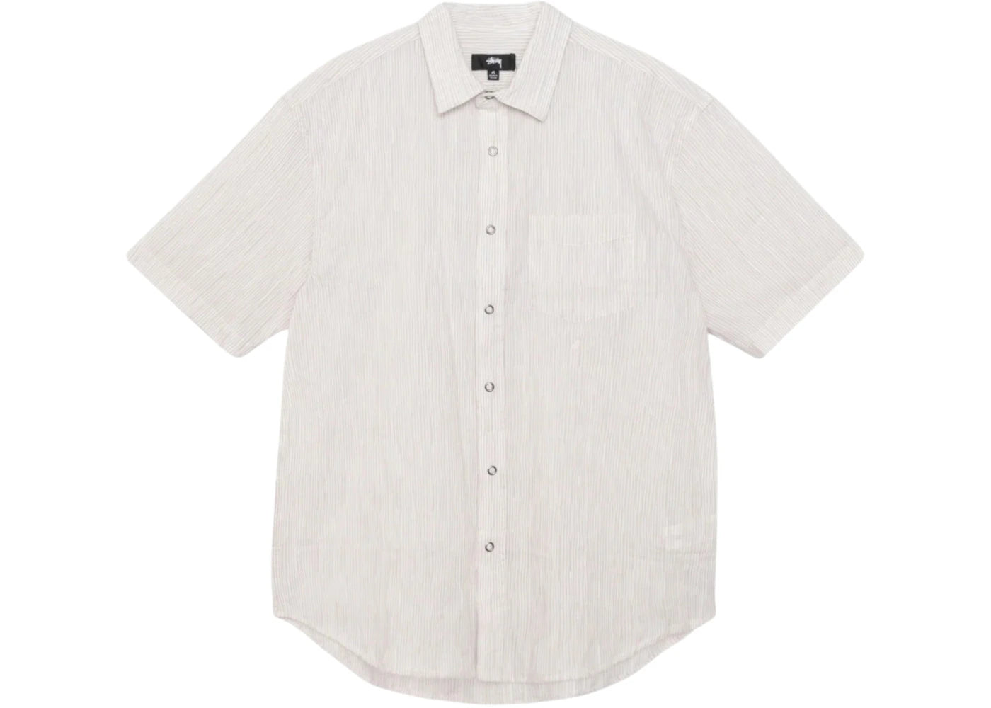 Stussy Wavy Striped Short Sleeve Shirt Natural