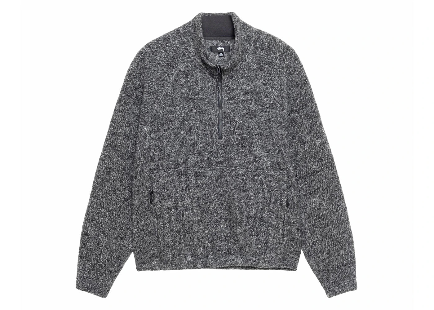 Stussy Wool Blend Sherpa Mock Neck Black